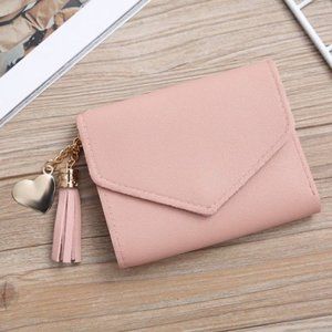 Soft Short Faux Leather Wallet / Pink